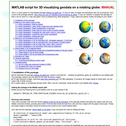 MATLAB script for 3D visualizing geodata on a rotating globe: manual