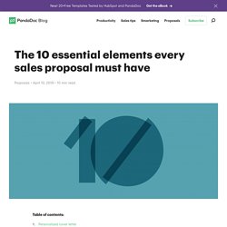 10 Vital Elements of a Sales Proposal - Must Have in 2019