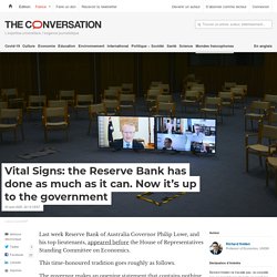 Vital Signs: the Reserve Bank has done as much as it can. Now it's up to the government