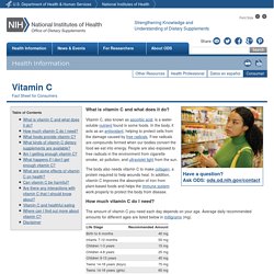 NATIONAL INSTITUTES OF HEALTH 17/02/16 Vitamin C Fact Sheet for Consumers