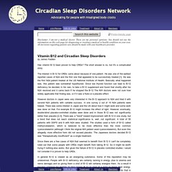 Vitamin B12 - Circadian Sleep Disorders Network