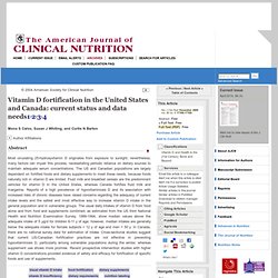 Vitamin D fortification in the United States and Canada: current status and data needs