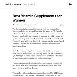 Vitamin Supplements for Women's Health