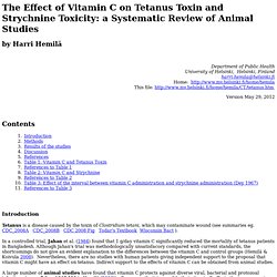 Vitamin C and Tetanus in Animal Studies: a Systematic Review