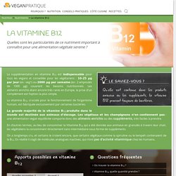 La vitamine B12, fiche nutrition - Vegan Pratique