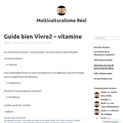 Guide bien Vivre2 – vitamine – Multiculturalisme Réel