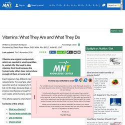 What are vitamins? What vitamins do I need?
