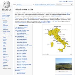 Viticulture en Italie