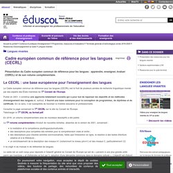 Langues vivantes - Cadre européen commun de référence (CECRL)
