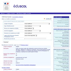 EDU'bases langues vivantes - Formulaire de recherche et toutes les fiches