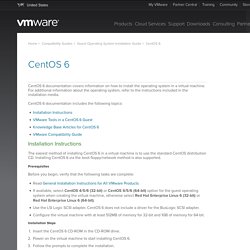 VMware Documentation for CentOS 6