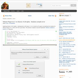 Dan Dar3: VMware Player 6.0.1 on Ubuntu 14.04 alpha - Modules compile error