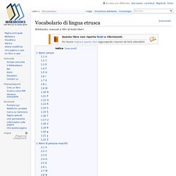 Vocabolario di lingua etrusca - Wikibooks, manuali e libri di testo liberi