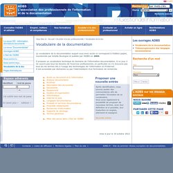 Vocabulaire de la documentation (ADBS)