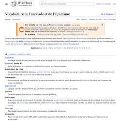 Vocabulaire de l'escalade et de l'alpinisme