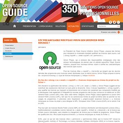 Un vocabulaire nouveau pour les licences open source ? / Guide Open Source