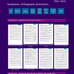 Exercices vocabulaire, orthographe, grammaire, GS CP CE1