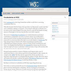 Vocabularies at W3C