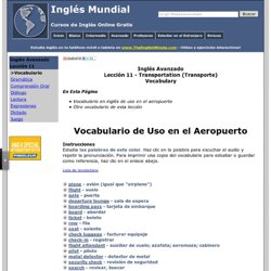 Vocabulario de Uso en el Aeropuerto en Inglés