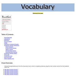 Vocabulary: English vocabulary activities and links for ESL/EFL students