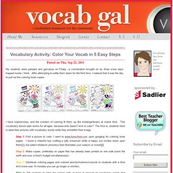 Vocabulary Activity: Color Your Vocab in 5 Easy Steps