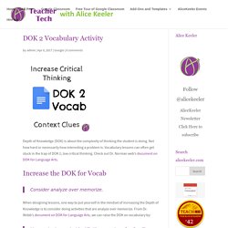 DOK 2 Vocabulary Activity - Teacher Tech