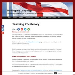 How to Teach Vocabulary in the EFL Classroom - My English Language