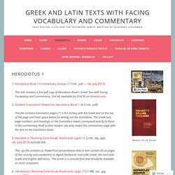 Herodotus 1 – Greek and Latin Texts with Facing Vocabulary and Commentary