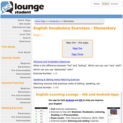 ESL Lounge: Vocabulary - Elementary