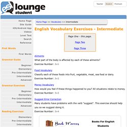 ESL Lounge: Vocabulary - Intermediate
