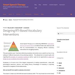 Designing RTI-Based Vocabulary Interventions