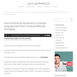 How to Memorize Vocabulary in a Foreign Language with These 7 Insanely Effective Techniques - Luca Lampariello