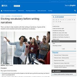 Eliciting vocabulary before writing narratives