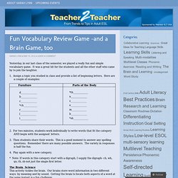 Fun Vocabulary Review Game –and a Brain Game, too