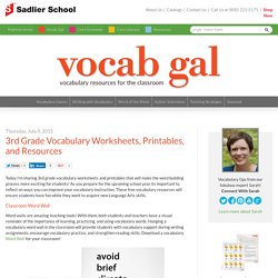 3rd Grade Vocabulary Worksheets, Printables, and Resources