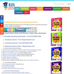 ESL Vocabulary Worksheets, TEFL Vocabulary Lesson Plans