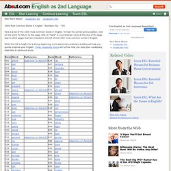 Vocabulary Workshop 1000 Most Common Words in English - Vocabulary for ESL EFL TEFL TOEFL TESL English Learners - Page 3 Numbers 501 - 750