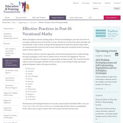 Effective Practices in Post-16 Vocational Maths