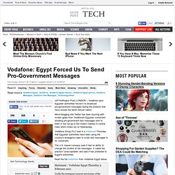 Vodafone: Egypt Forced Us To Send Pro-Government Messages