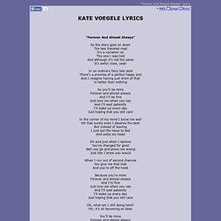KATE VOEGELE LYRICS - Forever And Almost Always