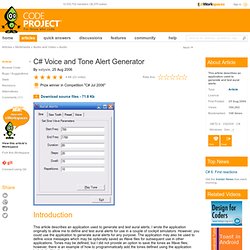 C# Voice and Tone Alert Generator