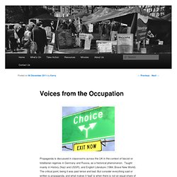 Voices from the Occupation