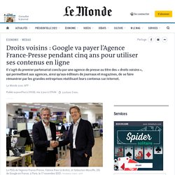 Droits voisins : Google va payer l’Agence France-Presse pendant cinq ans pour utiliser ses contenus en ligne