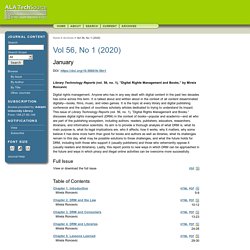 Digital Rights Management and Books: Library Technology Reports (vol. 56, no. 1)