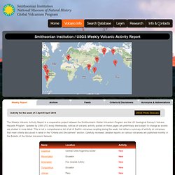 Smithsonian / USGS Weekly Volcanic Activity Report