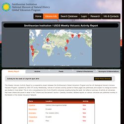 Smithsonian / USGS Weekly Volcanic Activity Report