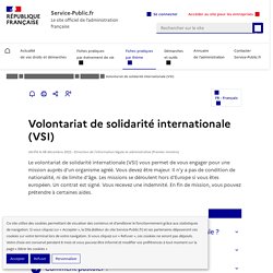 Volontariat de solidarité internationale (VSI)