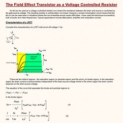 Using a FET as a Voltage Controlled Resistor