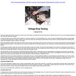 Voltage Drop Testing
