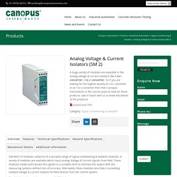 Analog Voltage & Current Isolators